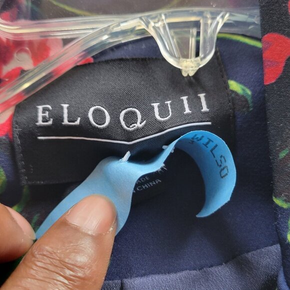 Eloquii Blue Floral Women’s Crepe Blazer (Size:16) - Picture 3 of 16